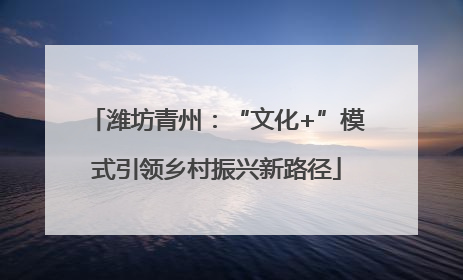 潍坊青州：“文化+”模式引领乡村振兴新路径